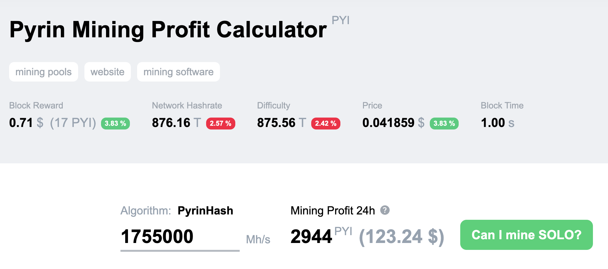 Pyrin 2CryptoCalc